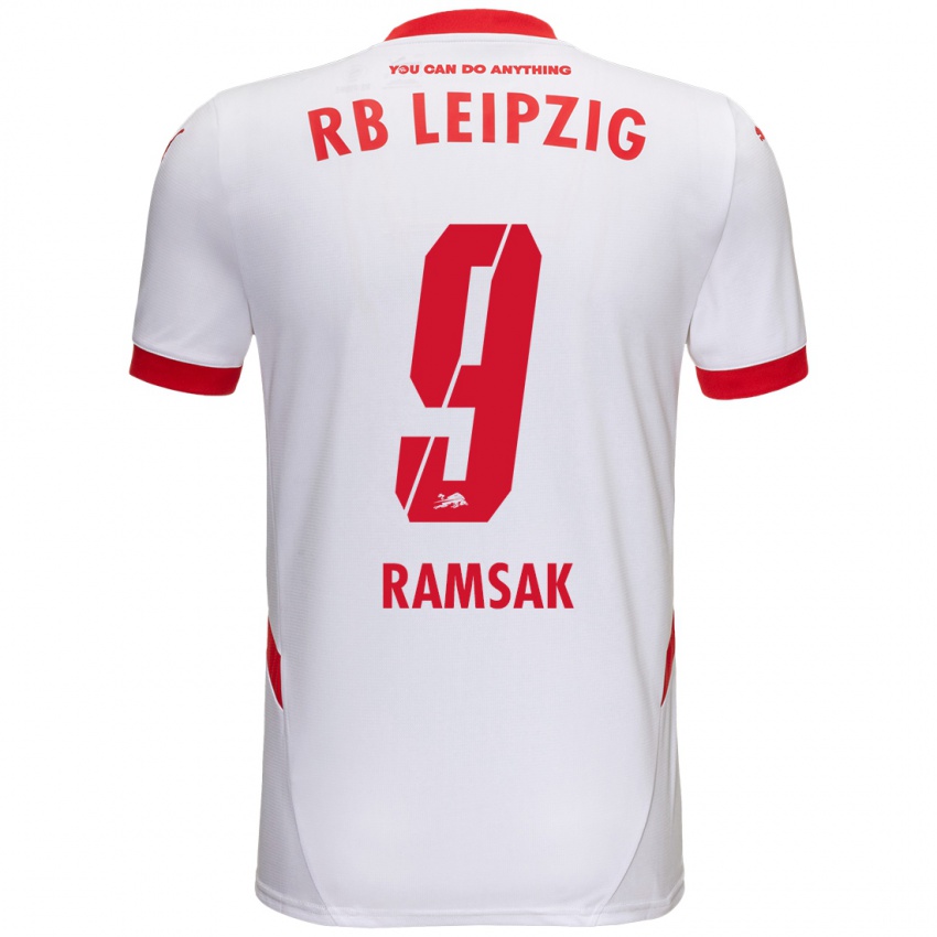 Niño Camiseta Robert Ramsak #9 Blanco Rojo 1ª Equipación 2024/25 La Camisa Chile