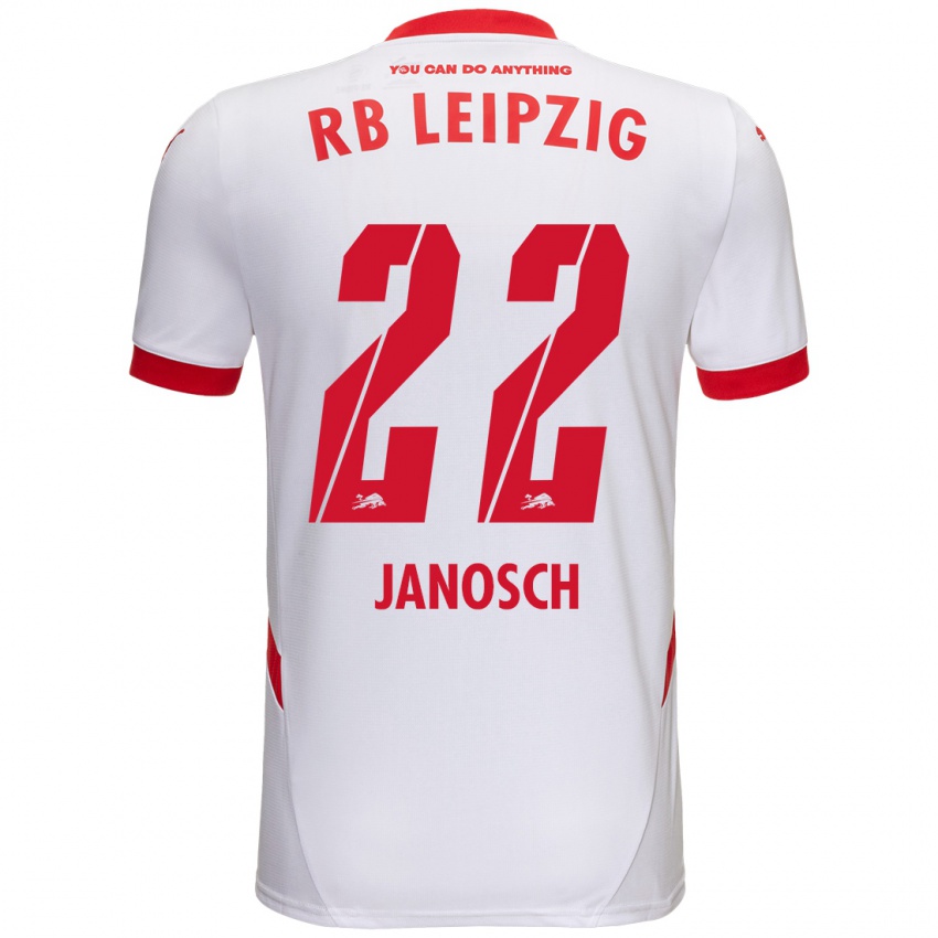 Niño Camiseta Luca Janosch #22 Blanco Rojo 1ª Equipación 2024/25 La Camisa Chile