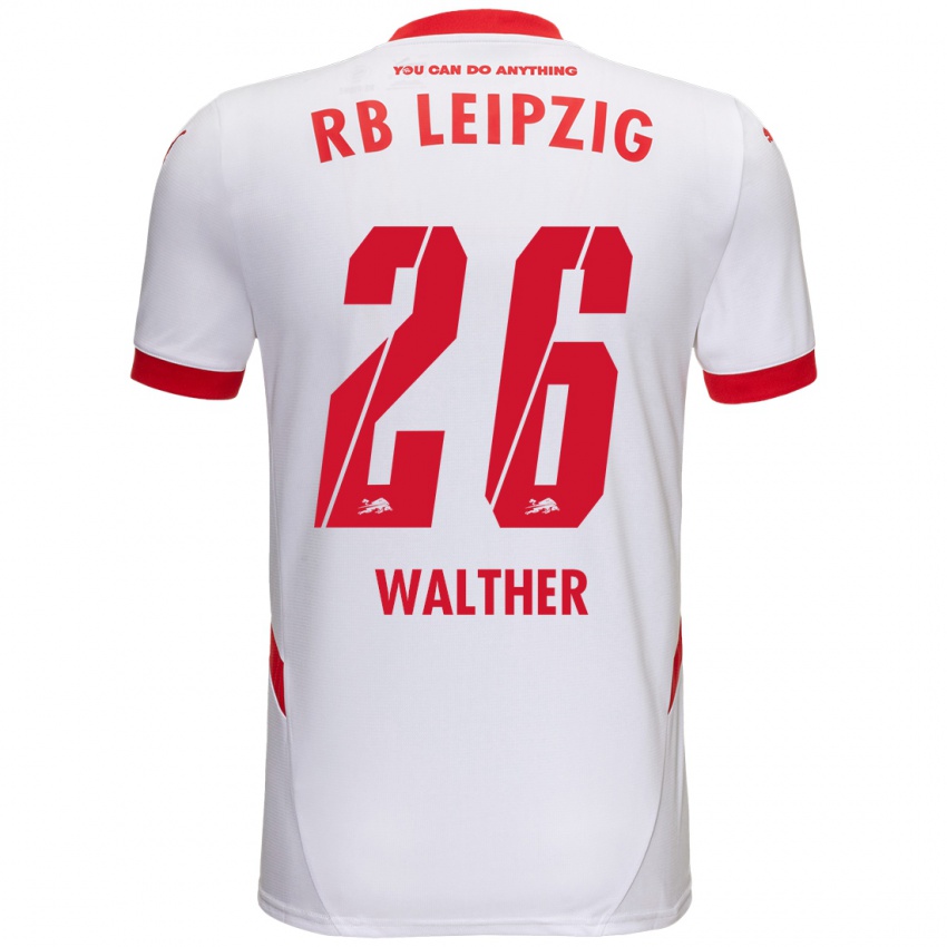 Niño Camiseta Mika Walther #26 Blanco Rojo 1ª Equipación 2024/25 La Camisa Chile