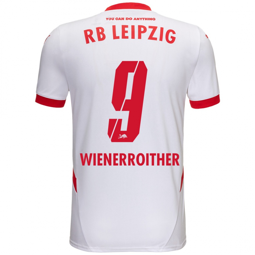 Niño Camiseta Katja Wienerroither #9 Blanco Rojo 1ª Equipación 2024/25 La Camisa Chile