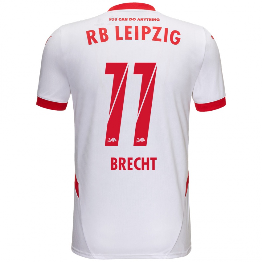 Niño Camiseta Barbara Brecht #11 Blanco Rojo 1ª Equipación 2024/25 La Camisa Chile