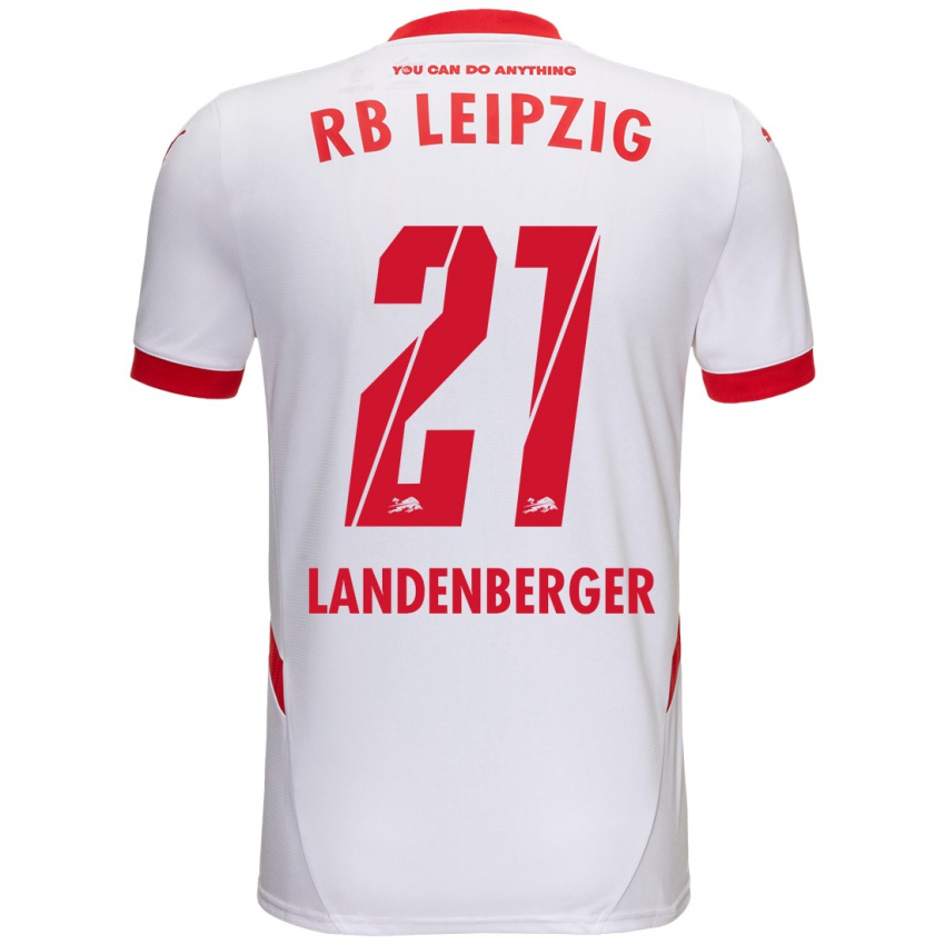 Niño Camiseta Julia Landenberger #21 Blanco Rojo 1ª Equipación 2024/25 La Camisa Chile