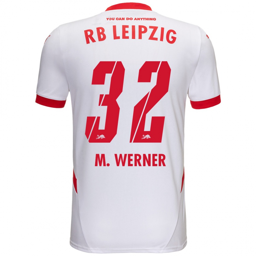 Niño Camiseta Mia Werner #32 Blanco Rojo 1ª Equipación 2024/25 La Camisa Chile