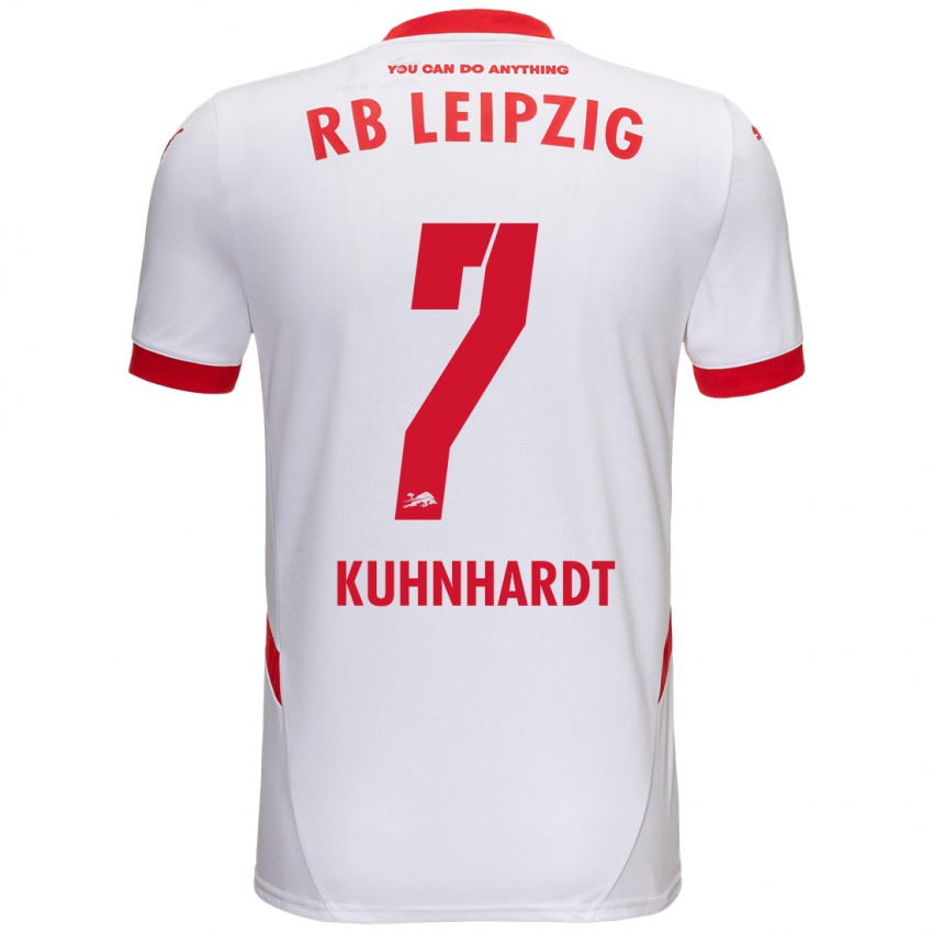 Niño Camiseta Paul Kühnhardt #7 Blanco Rojo 1ª Equipación 2024/25 La Camisa Chile