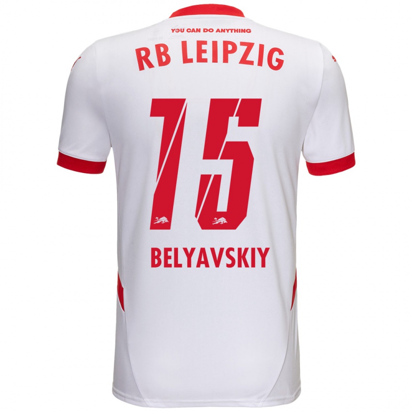 Niño Camiseta David Belyavskiy #15 Blanco Rojo 1ª Equipación 2024/25 La Camisa Chile