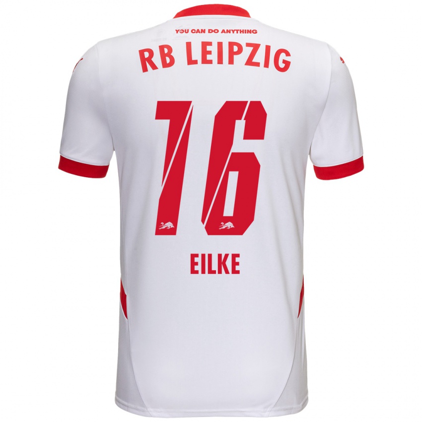 Niño Camiseta Lennox Eilke #16 Blanco Rojo 1ª Equipación 2024/25 La Camisa Chile