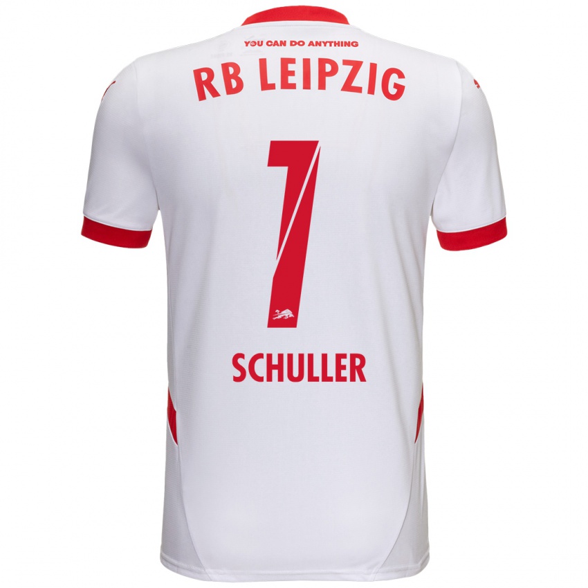 Niño Camiseta Gina Schüller #1 Blanco Rojo 1ª Equipación 2024/25 La Camisa Chile