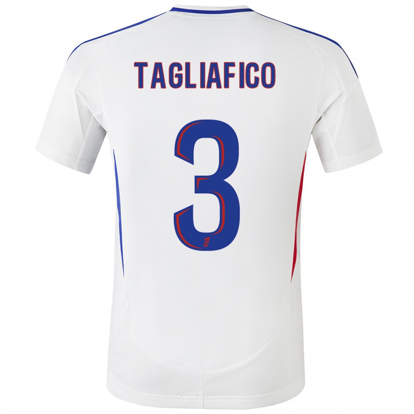 Niño Camiseta Nicolas Tagliafico #3 Blanco Azul 1ª Equipación 2024/25 La Camisa Chile