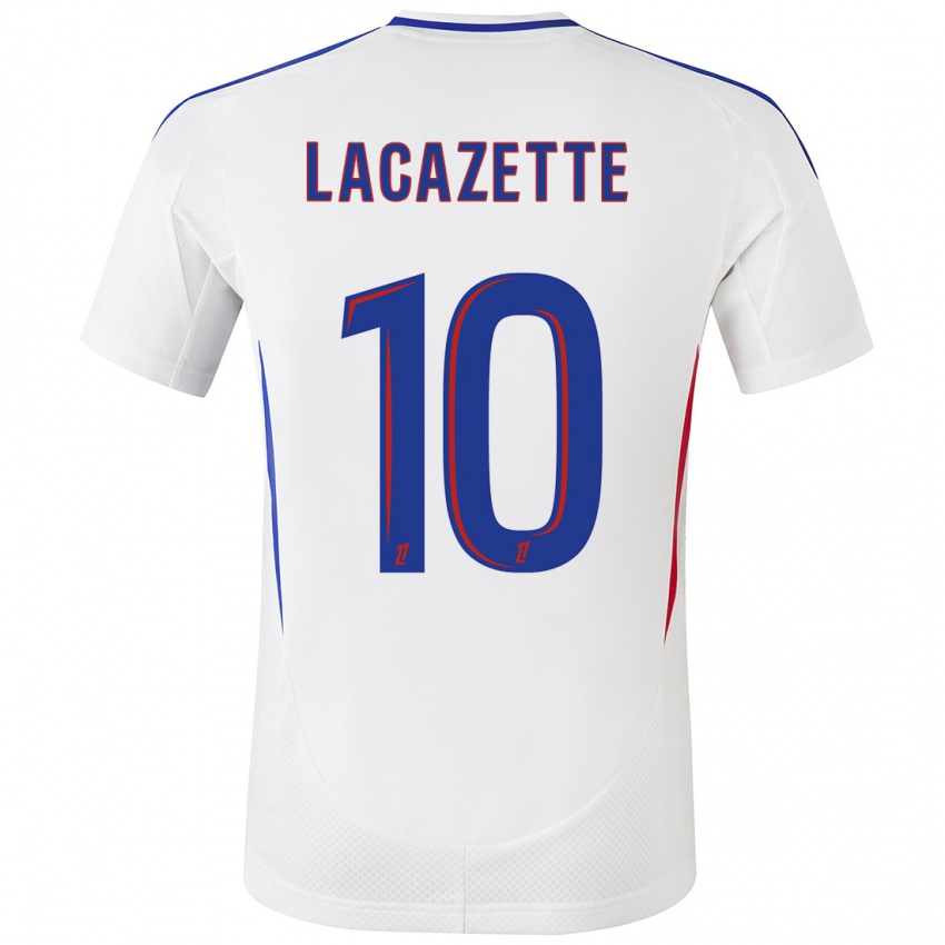 Niño Camiseta Alexandre Lacazette #10 Blanco Azul 1ª Equipación 2024/25 La Camisa Chile