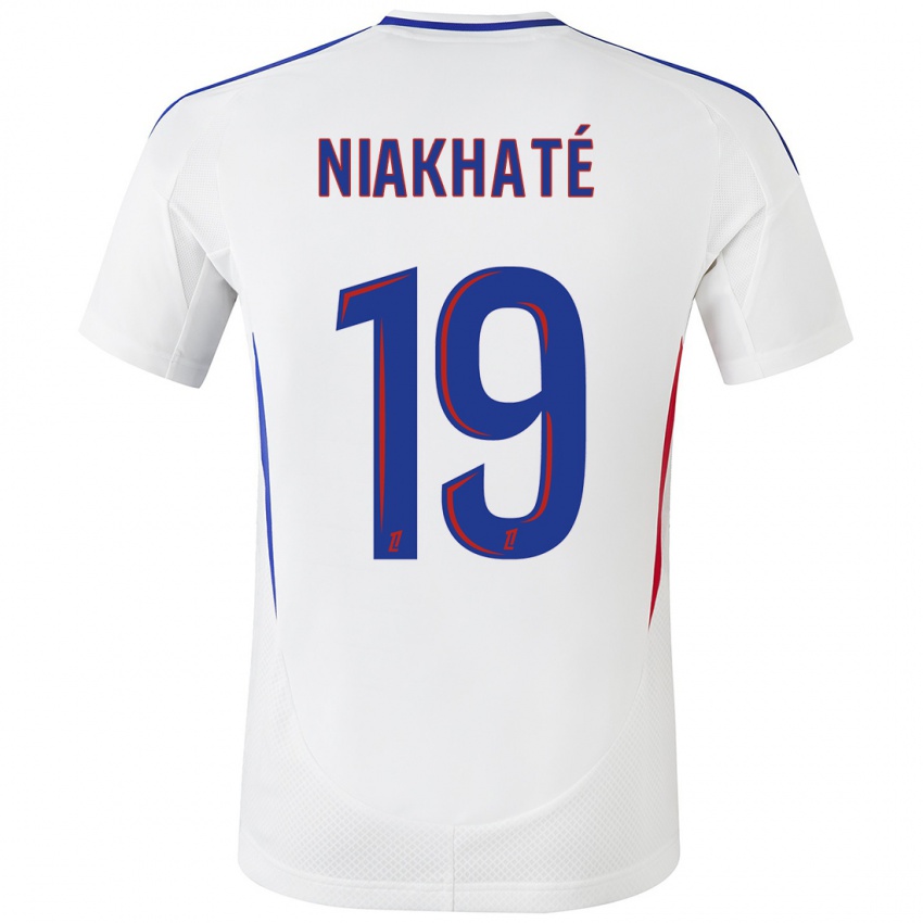 Niño Camiseta Moussa Niakhaté #19 Blanco Azul 1ª Equipación 2024/25 La Camisa Chile