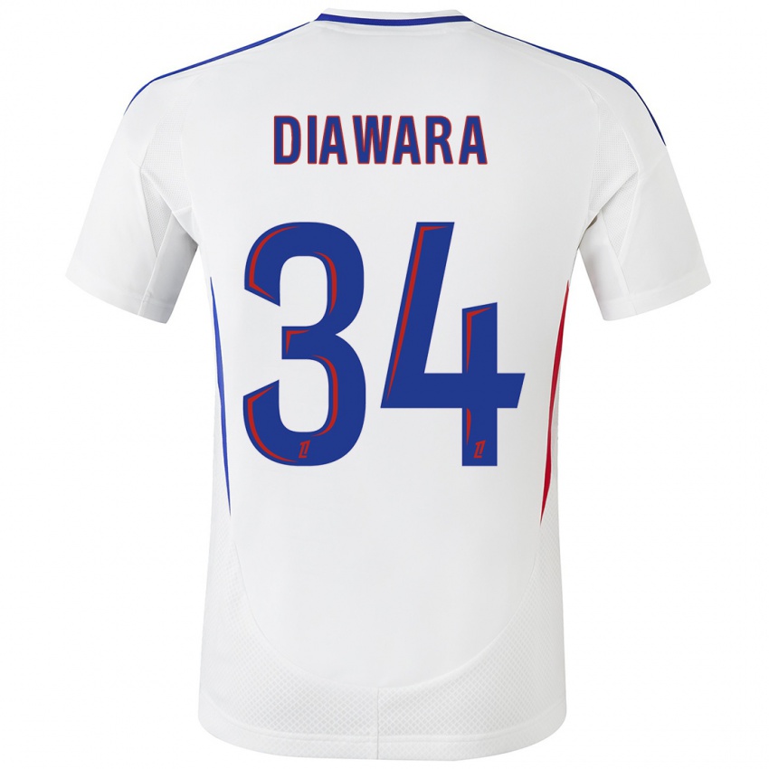 Niño Camiseta Mahamadou Diawara #34 Blanco Azul 1ª Equipación 2024/25 La Camisa Chile