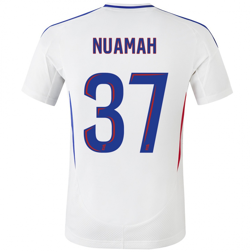 Niño Camiseta Ernest Nuamah #37 Blanco Azul 1ª Equipación 2024/25 La Camisa Chile