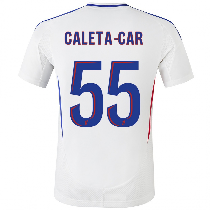 Niño Camiseta Duje Caleta-Car #55 Blanco Azul 1ª Equipación 2024/25 La Camisa Chile