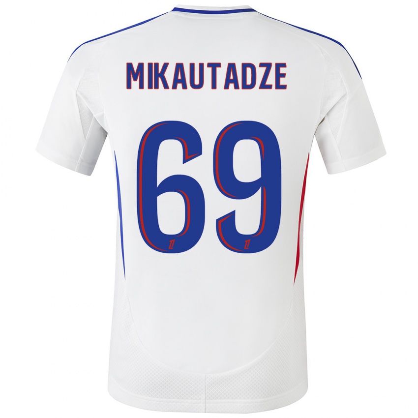 Niño Camiseta Georges Mikautadze #69 Blanco Azul 1ª Equipación 2024/25 La Camisa Chile