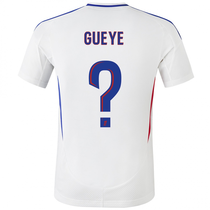 Niño Camiseta Thiema Gueye #0 Blanco Azul 1ª Equipación 2024/25 La Camisa Chile