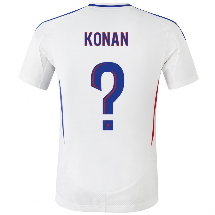 Niño Camiseta Yvann Konan #0 Blanco Azul 1ª Equipación 2024/25 La Camisa Chile