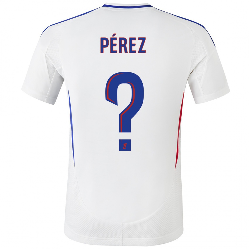 Niño Camiseta Axel Pérez #0 Blanco Azul 1ª Equipación 2024/25 La Camisa Chile