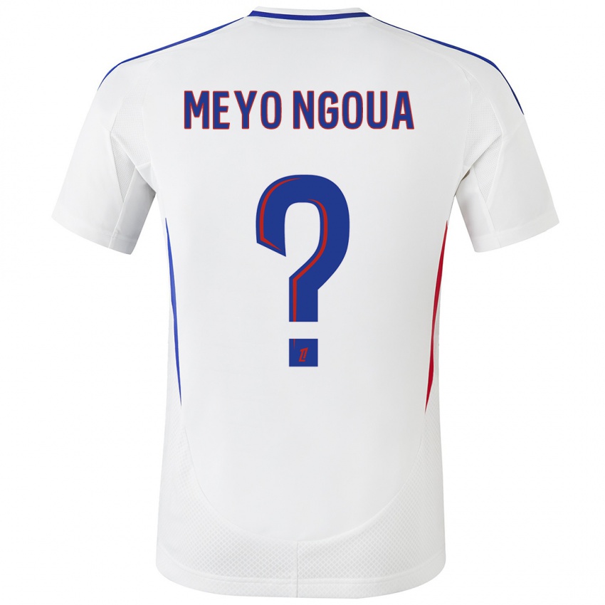 Niño Camiseta Bryan Meyo Ngoua #0 Blanco Azul 1ª Equipación 2024/25 La Camisa Chile