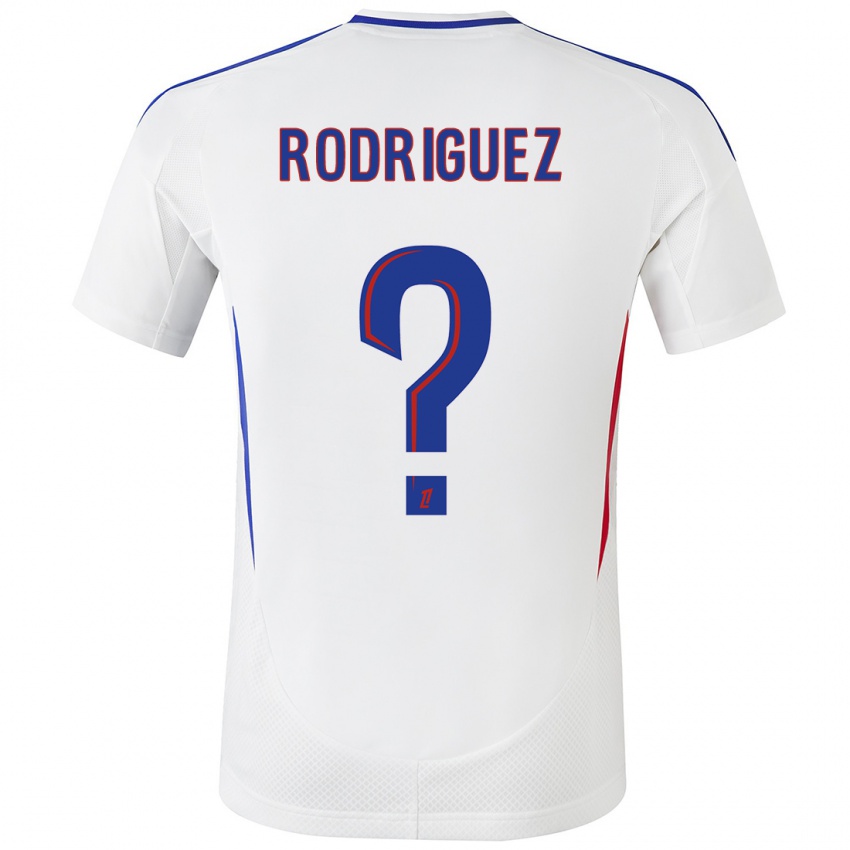 Niño Camiseta Alejandro Gomes Rodriguez #0 Blanco Azul 1ª Equipación 2024/25 La Camisa Chile