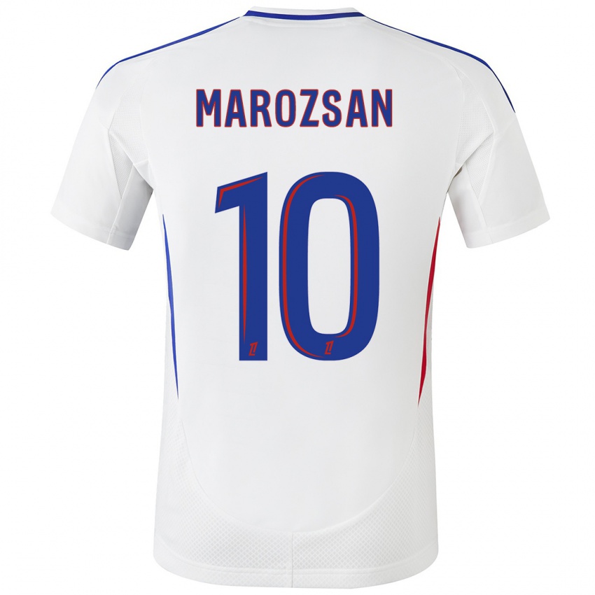 Niño Camiseta Dzsenifer Marozsan #10 Blanco Azul 1ª Equipación 2024/25 La Camisa Chile