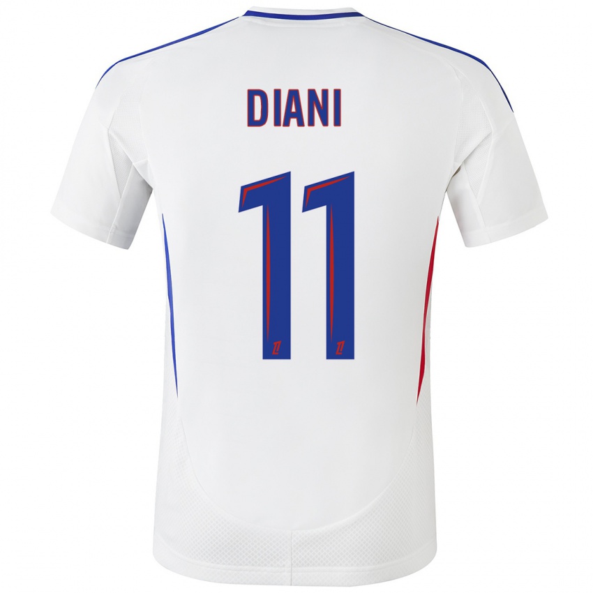 Niño Camiseta Kadidiatou Diani #11 Blanco Azul 1ª Equipación 2024/25 La Camisa Chile