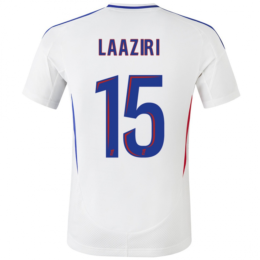 Niño Camiseta Achraf Laaziri #15 Blanco Azul 1ª Equipación 2024/25 La Camisa Chile