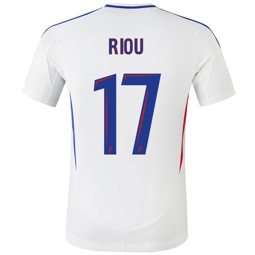 Niño Camiseta Remy Riou #17 Blanco Azul 1ª Equipación 2024/25 La Camisa Chile