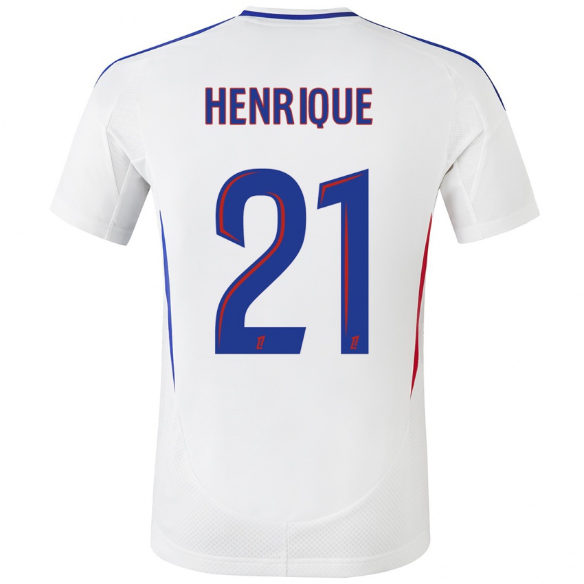 Niño Camiseta Henrique #21 Blanco Azul 1ª Equipación 2024/25 La Camisa Chile