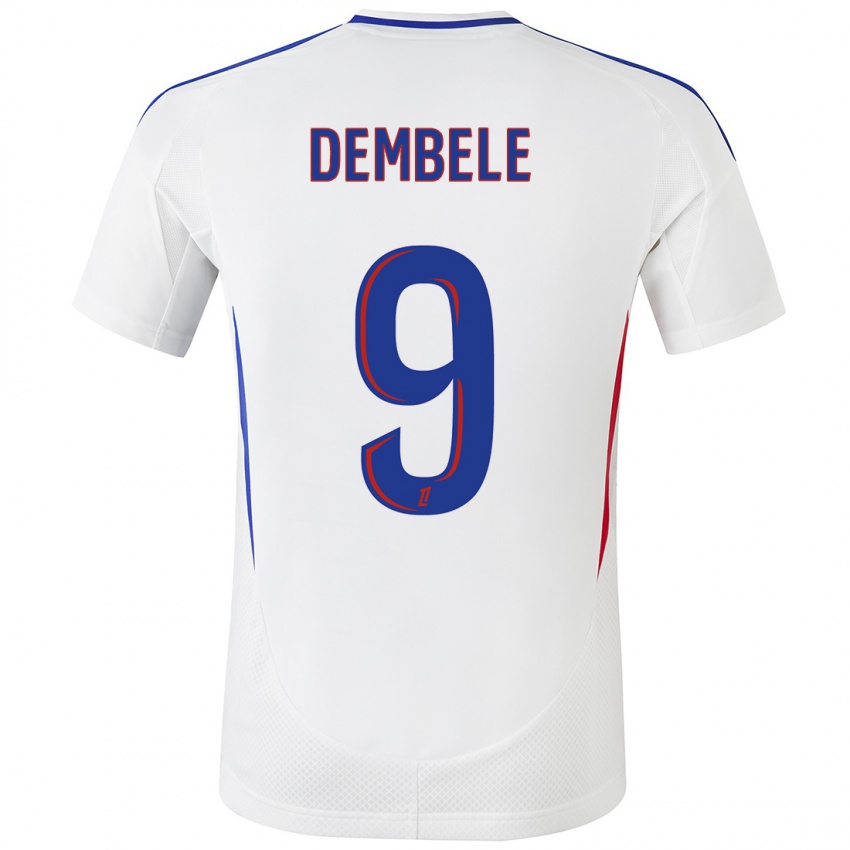 Niño Camiseta Moussa Dembele #9 Blanco Azul 1ª Equipación 2024/25 La Camisa Chile