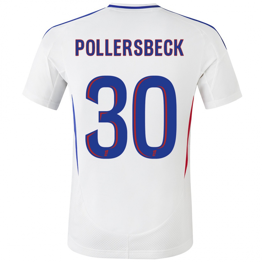 Niño Camiseta Julian Pollersbeck #30 Blanco Azul 1ª Equipación 2024/25 La Camisa Chile