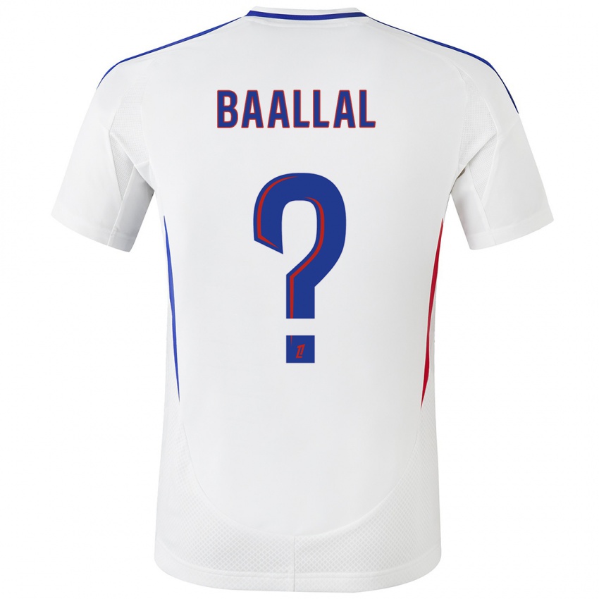 Niño Camiseta Abdellah Baallal #0 Blanco Azul 1ª Equipación 2024/25 La Camisa Chile