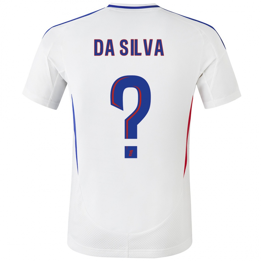 Niño Camiseta Florent Da Silva #0 Blanco Azul 1ª Equipación 2024/25 La Camisa Chile