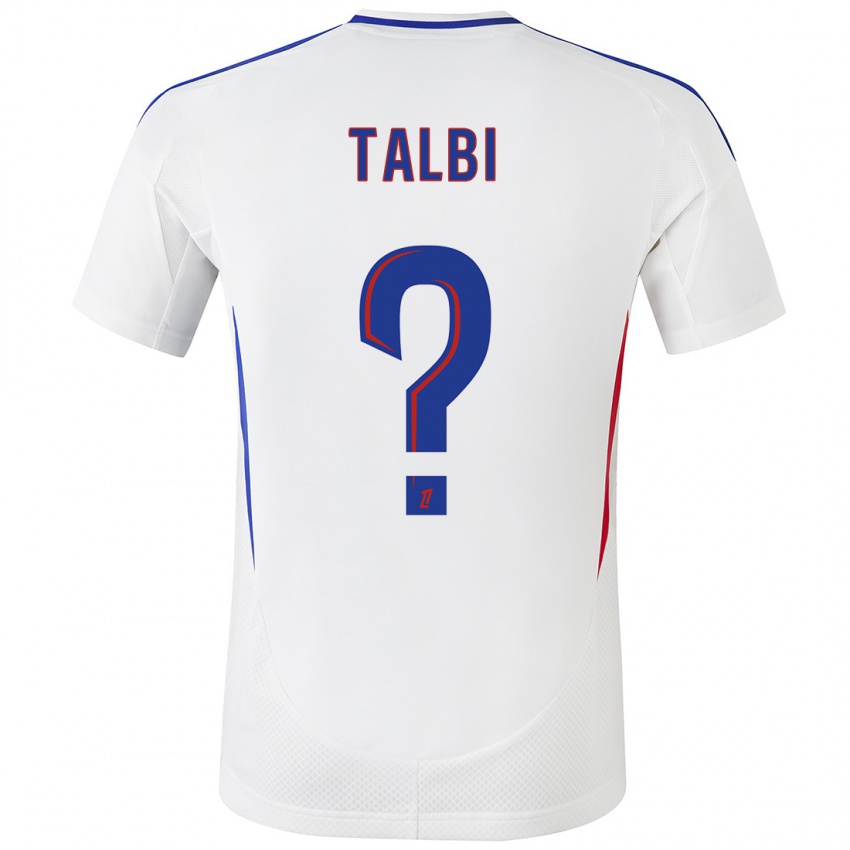 Niño Camiseta Ryad Talbi #0 Blanco Azul 1ª Equipación 2024/25 La Camisa Chile