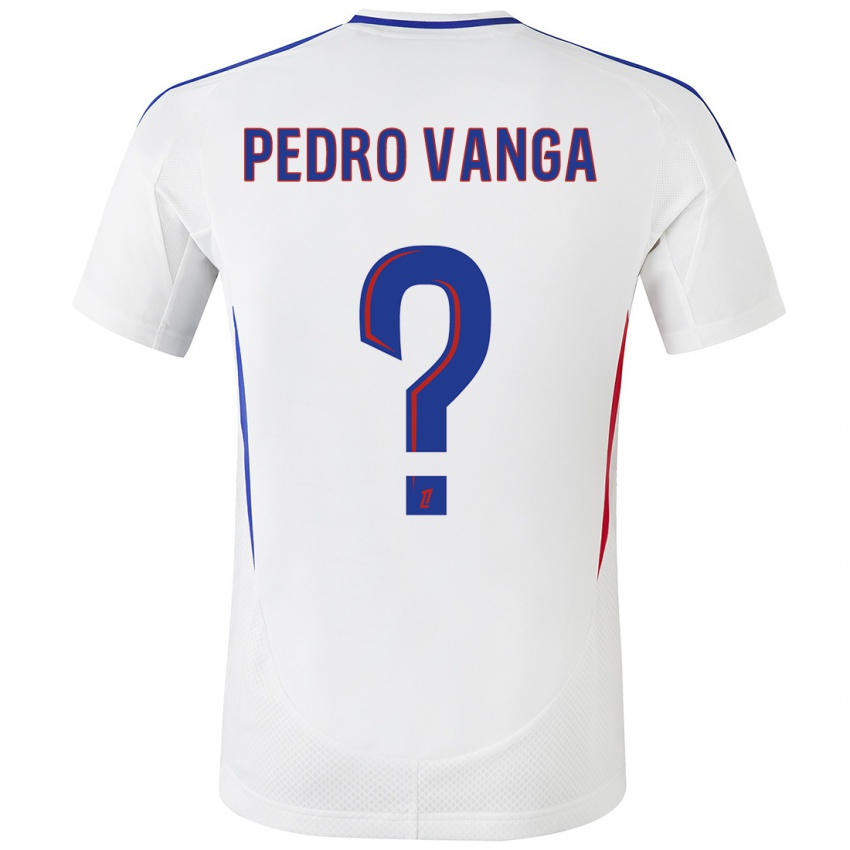 Niño Camiseta Emerson Pedro Vanga #0 Blanco Azul 1ª Equipación 2024/25 La Camisa Chile