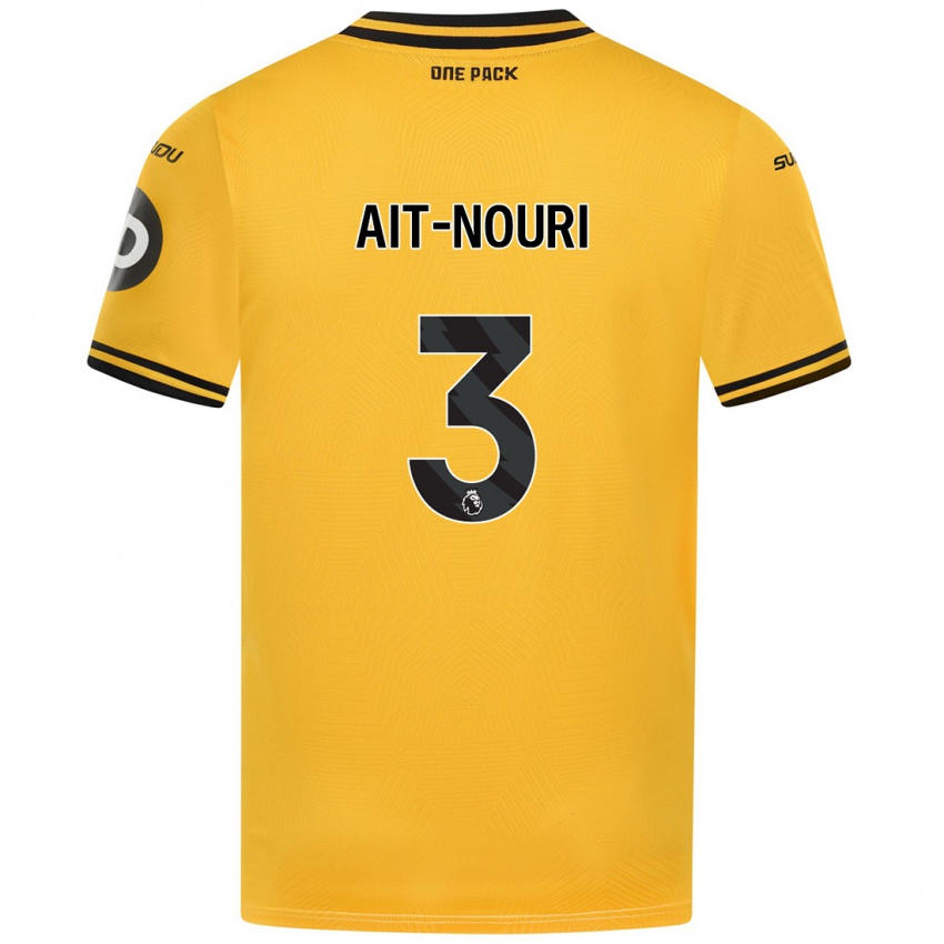 Niño Camiseta Rayan Ait Nouri #3 Amarillo 1ª Equipación 2024/25 La Camisa Chile