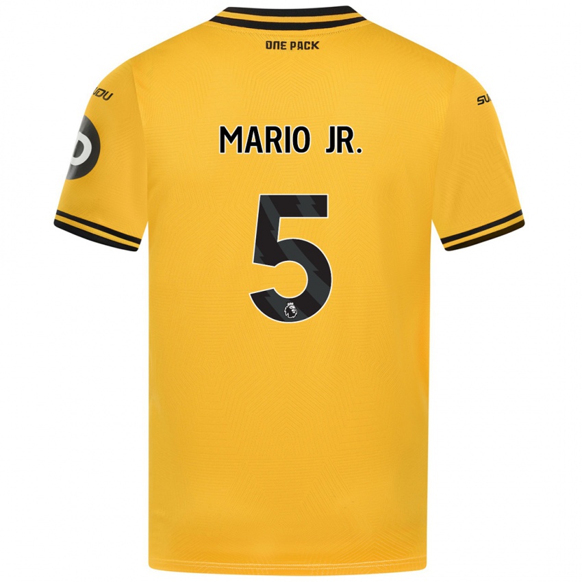 Niño Camiseta Mario Lemina #5 Amarillo 1ª Equipación 2024/25 La Camisa Chile