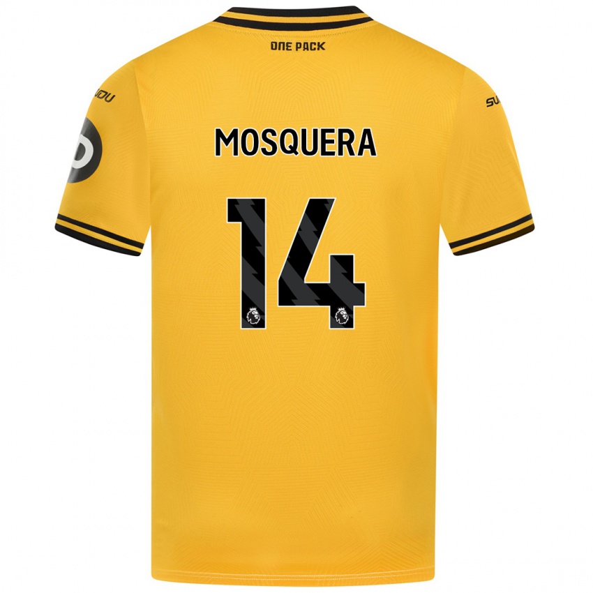 Niño Camiseta Yerson Mosquera #14 Amarillo 1ª Equipación 2024/25 La Camisa Chile