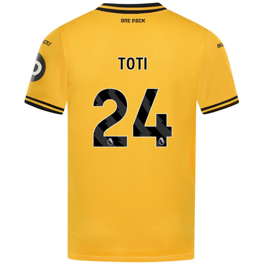 Niño Camiseta Toti #24 Amarillo 1ª Equipación 2024/25 La Camisa Chile