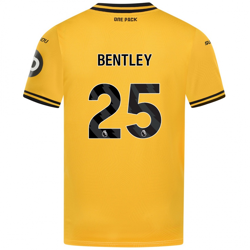 Niño Camiseta Daniel Bentley #25 Amarillo 1ª Equipación 2024/25 La Camisa Chile