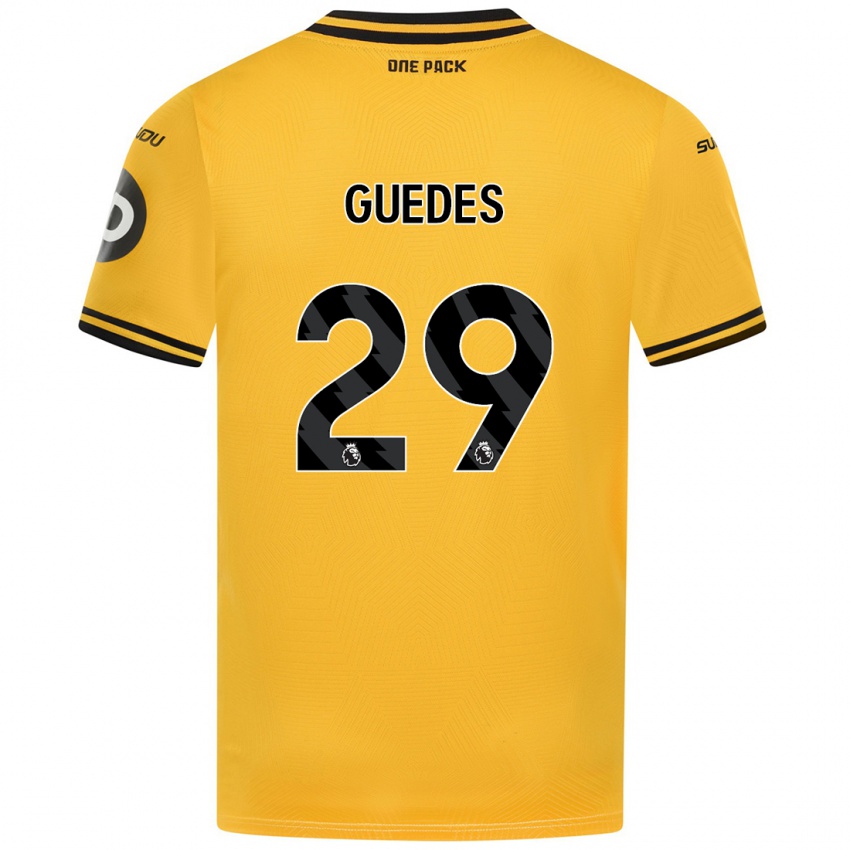 Niño Camiseta Goncalo Guedes #29 Amarillo 1ª Equipación 2024/25 La Camisa Chile