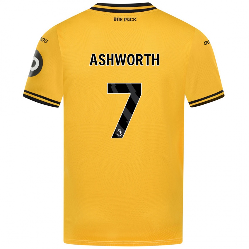 Niño Camiseta Fin Ashworth #7 Amarillo 1ª Equipación 2024/25 La Camisa Chile