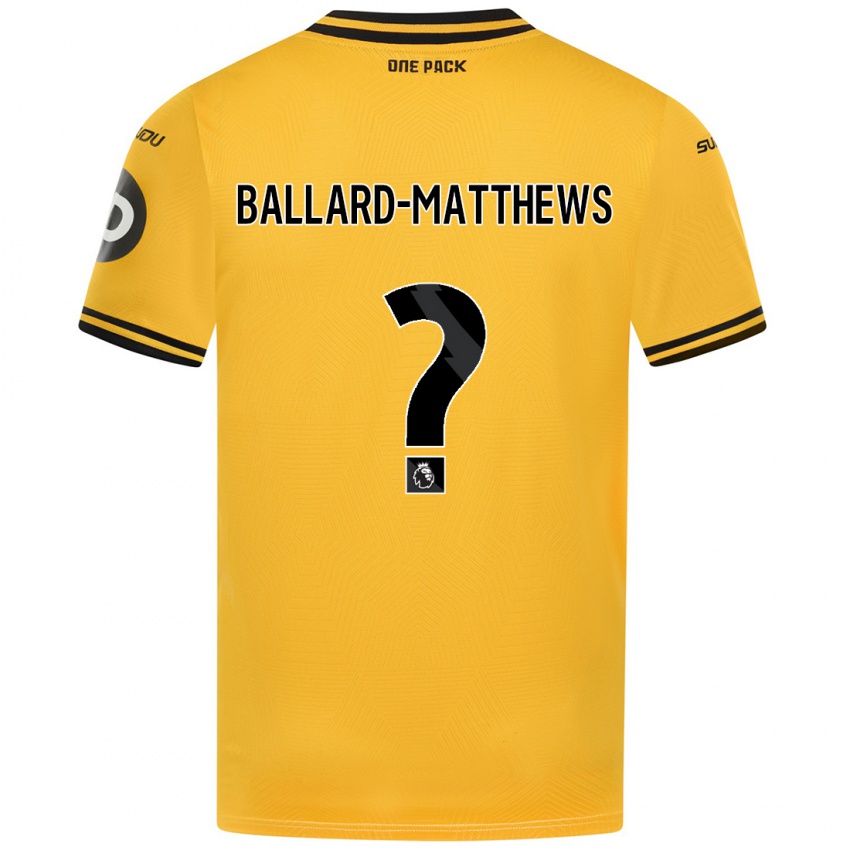 Niño Camiseta Emilio Ballard-Matthews #0 Amarillo 1ª Equipación 2024/25 La Camisa Chile