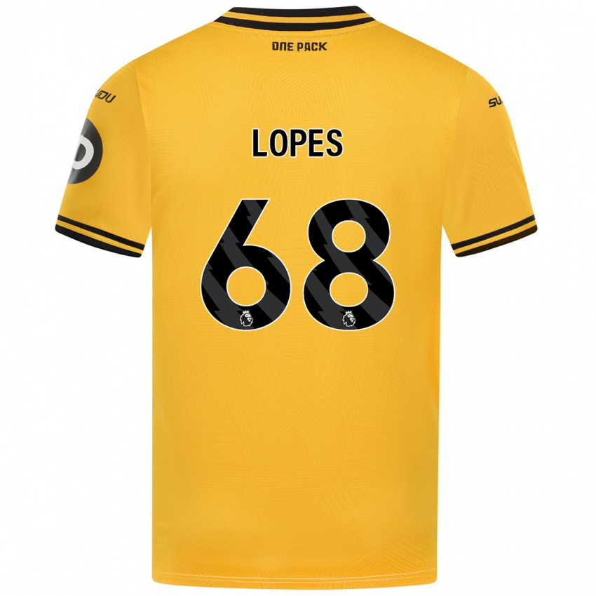 Niño Camiseta Leo Lopes #68 Amarillo 1ª Equipación 2024/25 La Camisa Chile