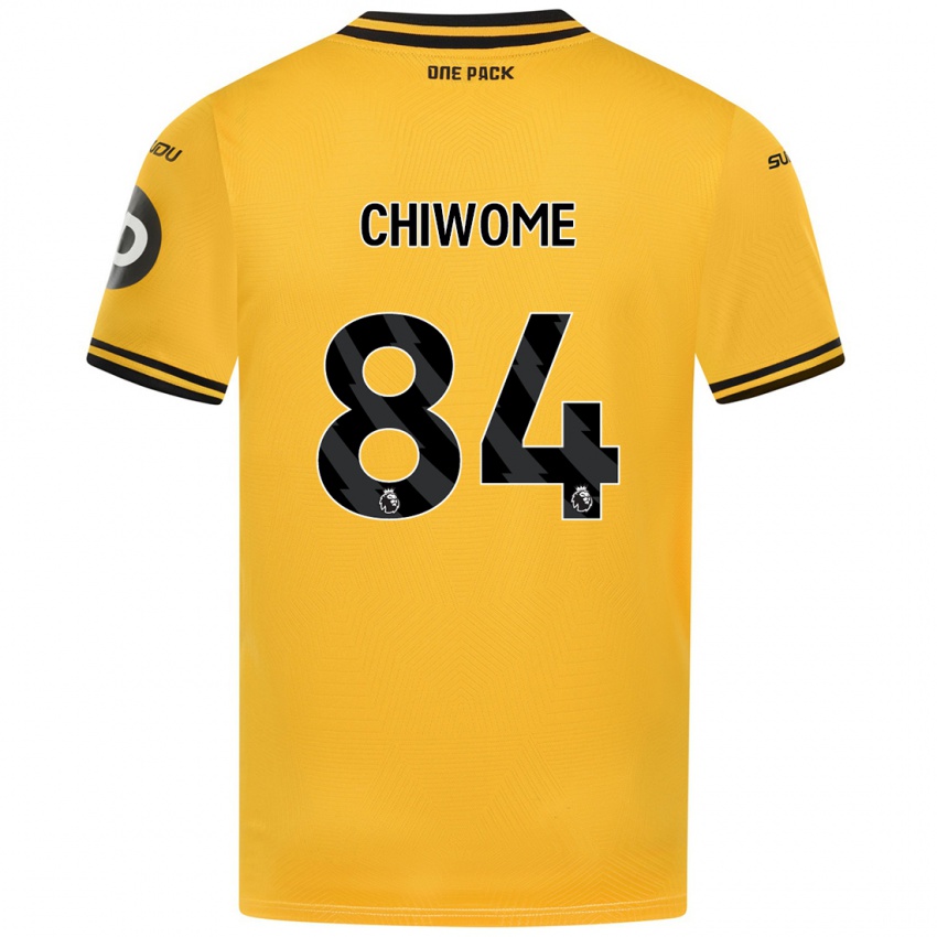 Niño Camiseta Leon Chiwome #84 Amarillo 1ª Equipación 2024/25 La Camisa Chile