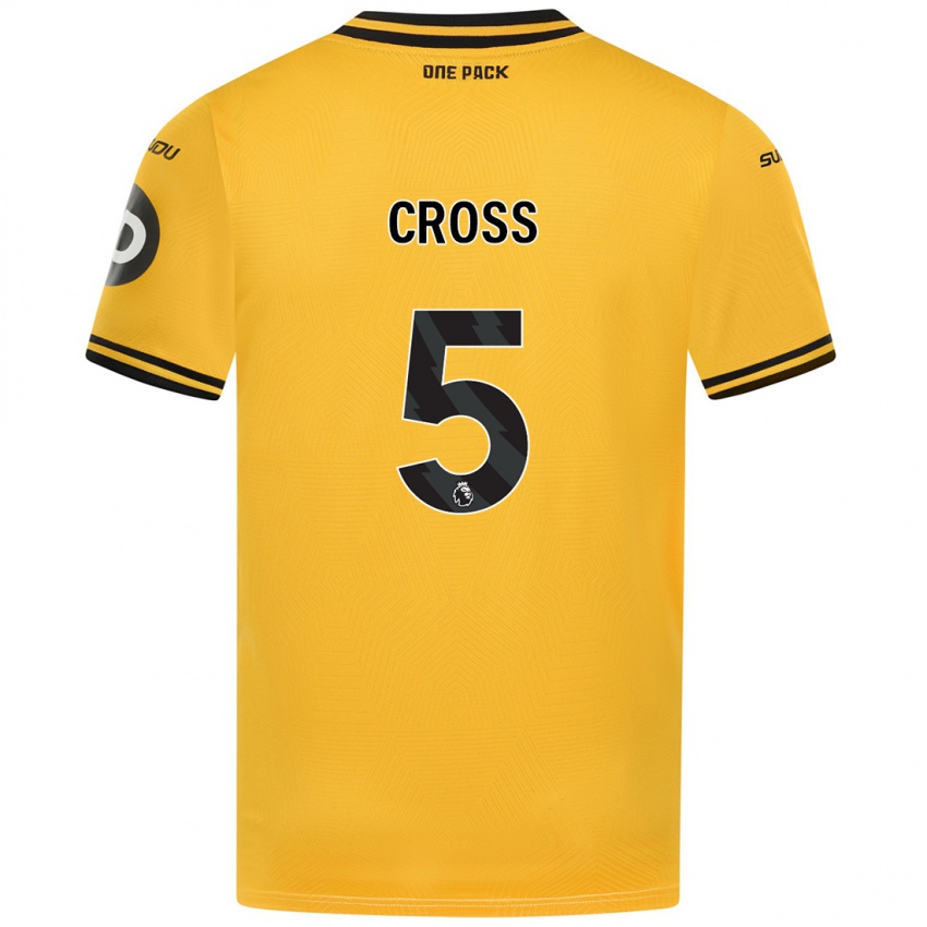 Niño Camiseta Emma Cross #5 Amarillo 1ª Equipación 2024/25 La Camisa Chile