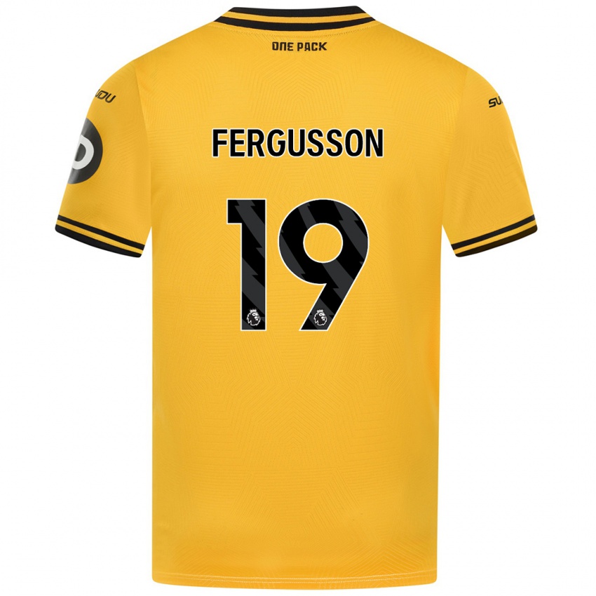 Niño Camiseta Liv Fergusson #19 Amarillo 1ª Equipación 2024/25 La Camisa Chile