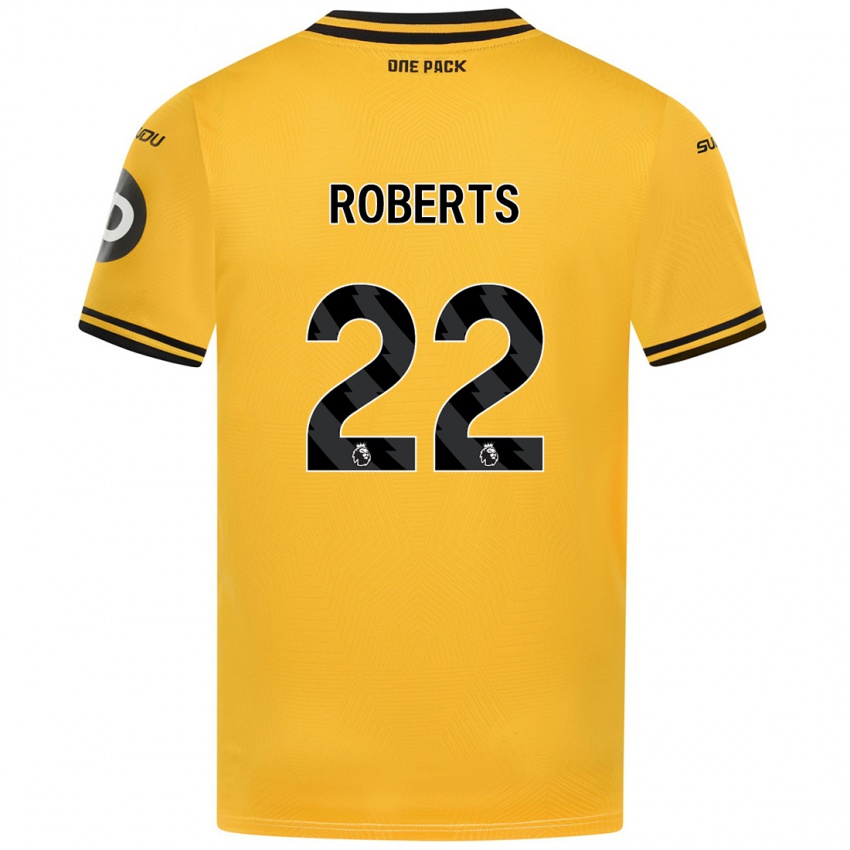 Niño Camiseta Beth Roberts #22 Amarillo 1ª Equipación 2024/25 La Camisa Chile