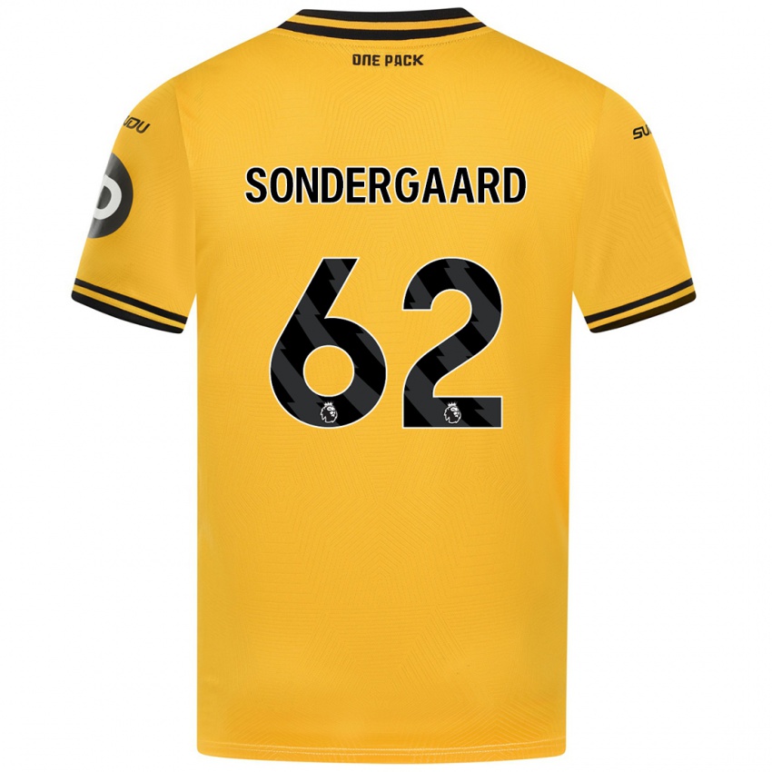 Niño Camiseta Andreas Sondergaard #62 Amarillo 1ª Equipación 2024/25 La Camisa Chile