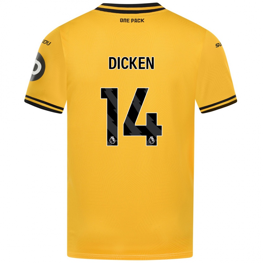 Niño Camiseta Amy Dicken #14 Amarillo 1ª Equipación 2024/25 La Camisa Chile