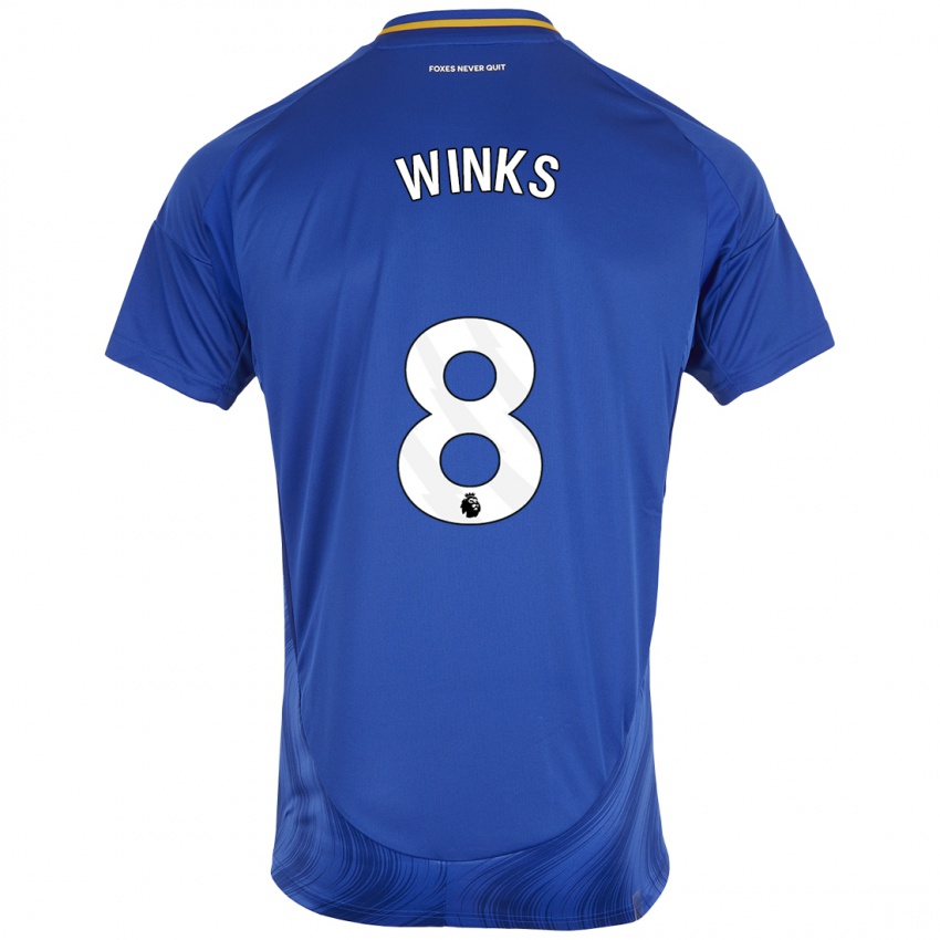 Niño Camiseta Harry Winks #8 Azul Blanco 1ª Equipación 2024/25 La Camisa Chile